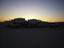 Camp at sunset-Burning Man 2010