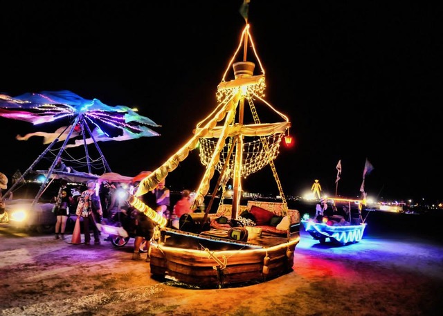 Misty Pearl At Night Burning Man 2017
